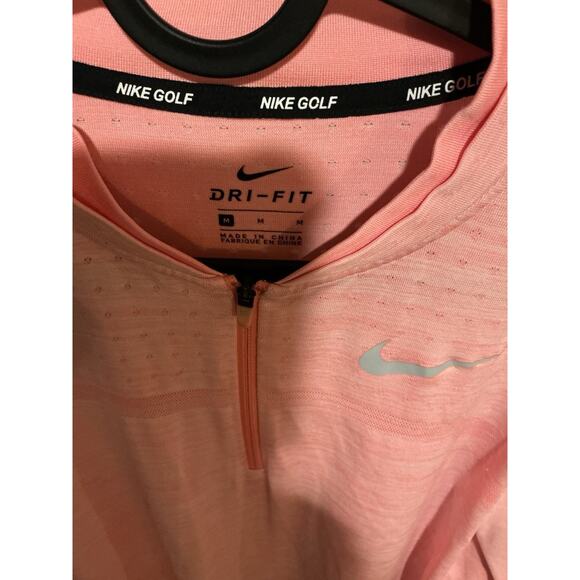 Nike Golf Womens Active Dri 1/4 Zip Top Salmon Medium Running Used - Picture 4 of 5